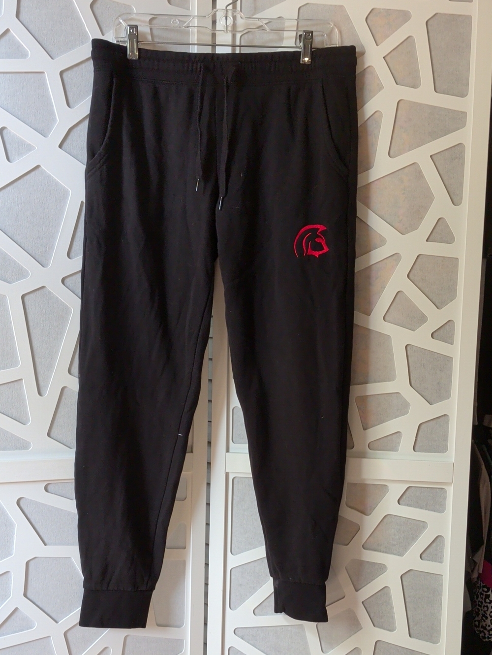Kids Black Jogger Sweatpants with Red Logo - Classic Comfort